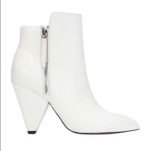 Kenneth Cole White Galway Zip High Ankle Booties